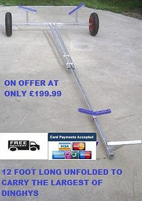 dinghy launching trolley large